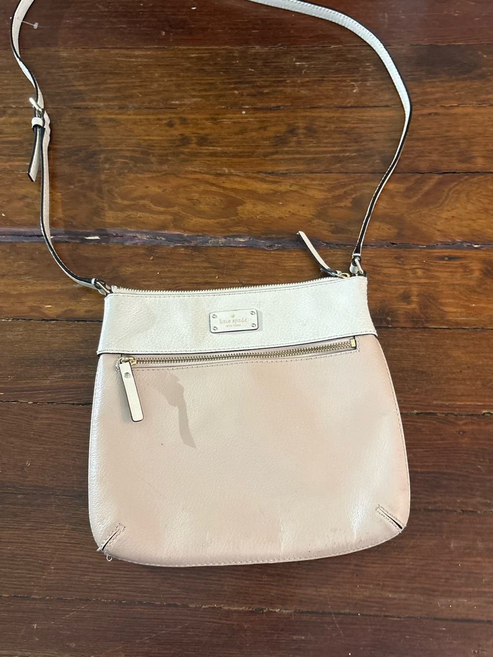 Kate spade cream tan two tone crossbody bag